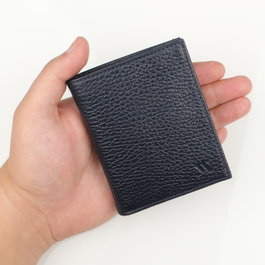 Zoozie Bags Billetera de Cuero Genuino Azul Marino